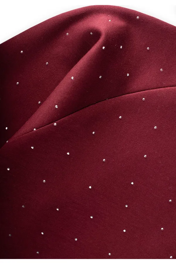 Modal Zippered Set with Rhinestones, Ages 3-8, Burgundy