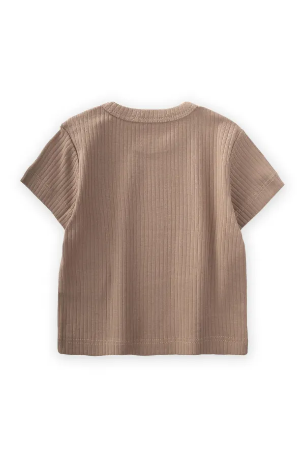 Basic Fitilli T-Shırt 0-12 Ay Vizon