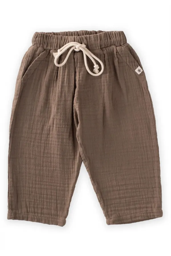 Müslin Pantolon 1-10 Yaş Koyu Bej