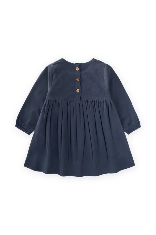 Robe en velours bleu marine pour enfants de 1 à 8 ans