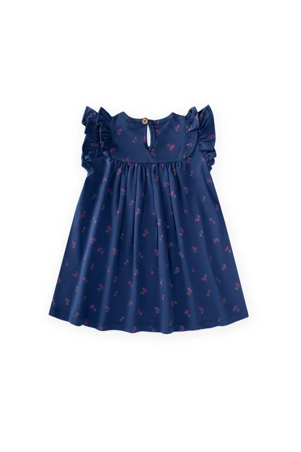 Robe à volants à motifs, 1 à 8 ans, bleu marine