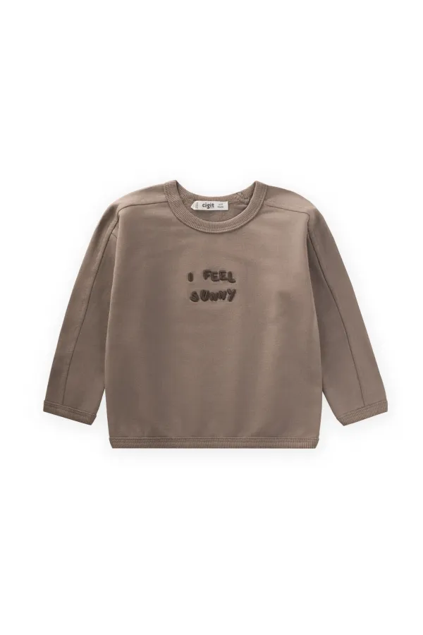 Embroidered Sweatshirt 1-7 Years Old S Mink