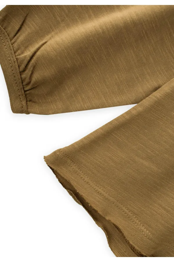 Fırçalı Rustik Uzun Kollu T-Shırt 1-7 Yaş Olive