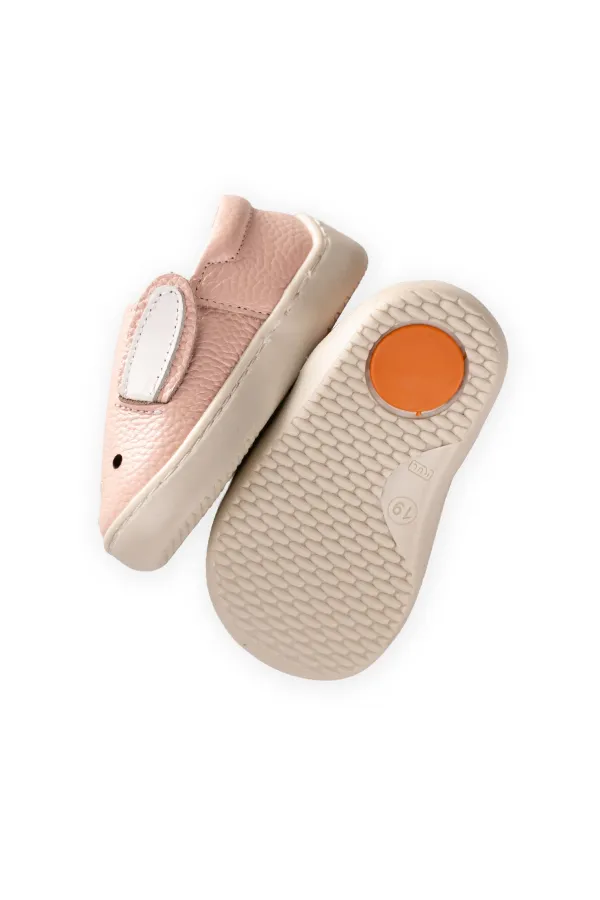 Deri Tavşan Çocuk Ayakkabı 19/25 Numara Pudra