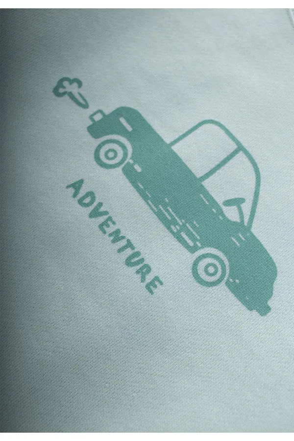 Car Print Sweatshirt, Ages 1-6, Aqua Green Car Print Sweatshirt, Ages 1-6, Aqua Green