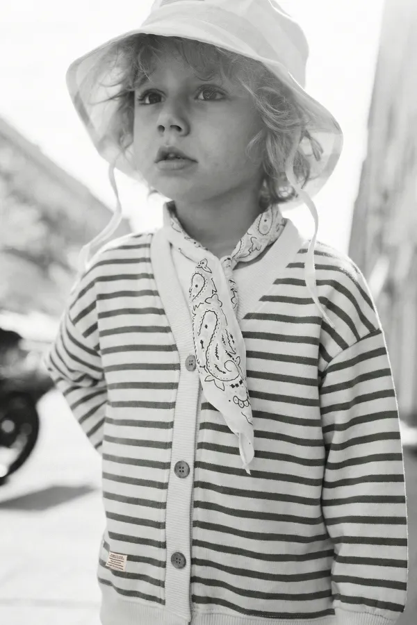 Striped Cardigan 2-10 Years Olive