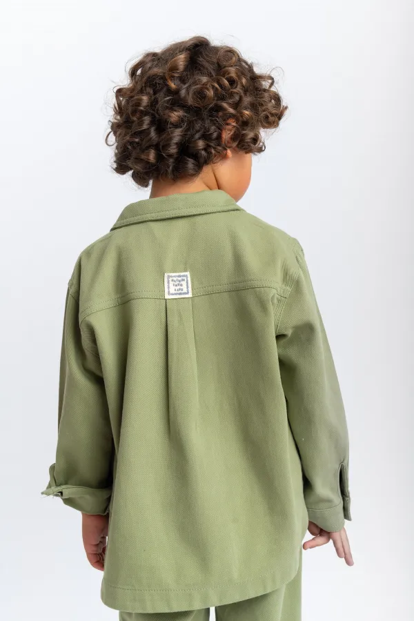 Veste en gabardine 2-7 ans, couleur olive