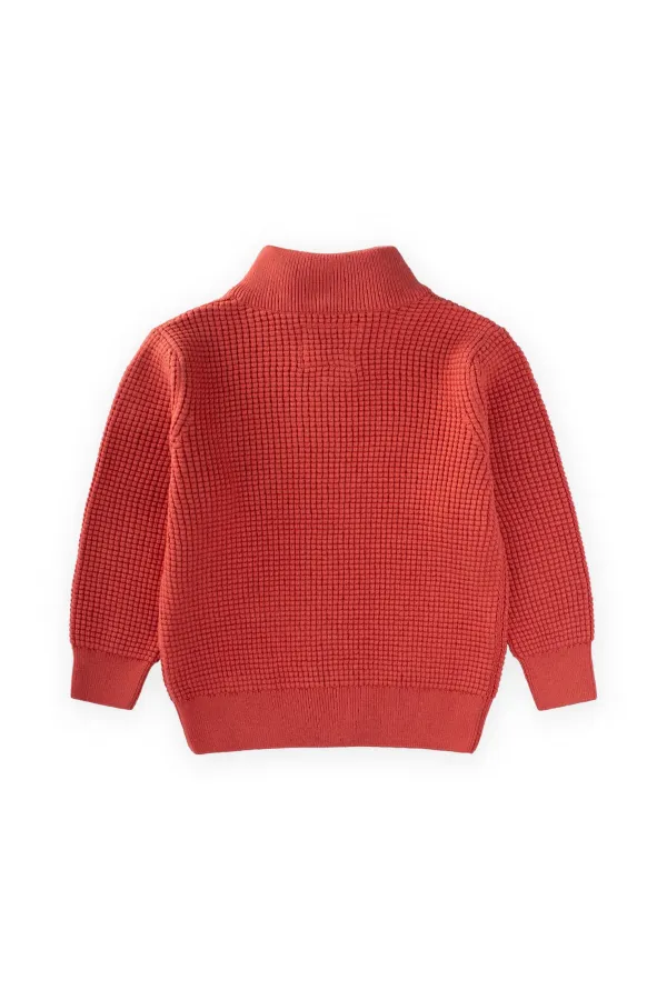 Selanik Fermuarlı Triko Hırka 2-11 Yaş Somon