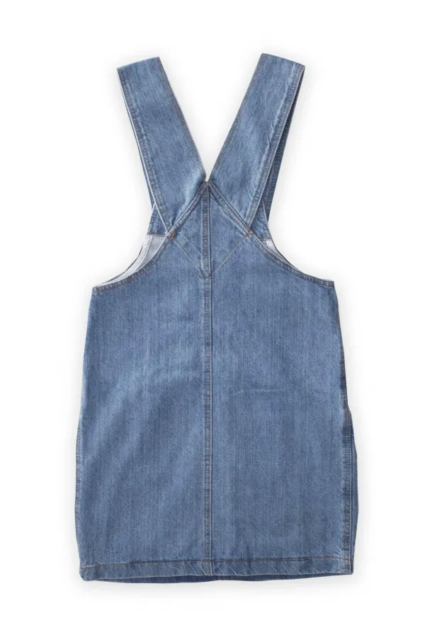 Robe en jean à poches froncées, 2-7 ans, bleue