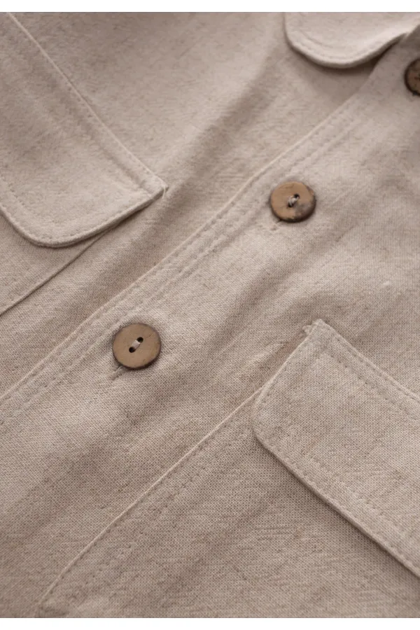 Sarh Linen Buttoned Jacket 2-7 Years Natural