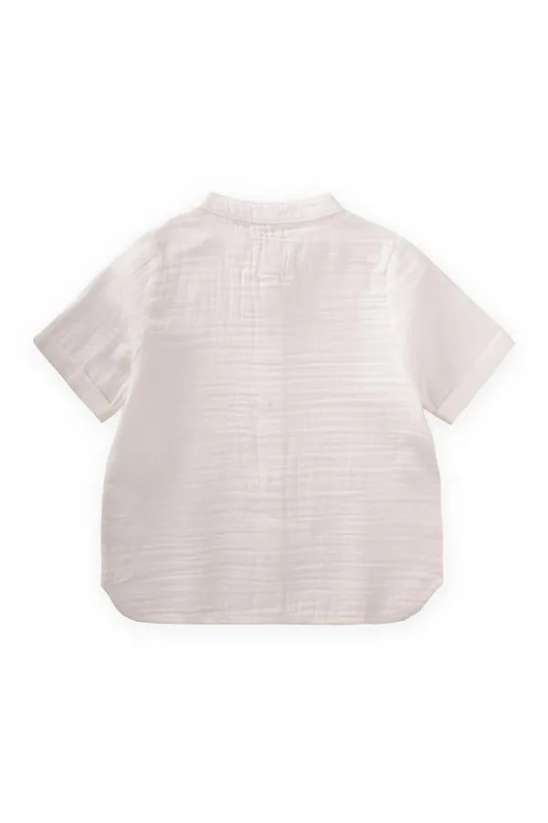 Chemise en mousseline 2-10 ans blanc cassé