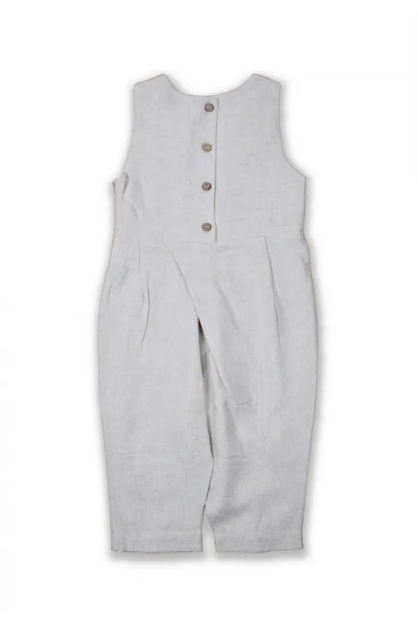 Sarh Pileli Keten Tulum 2-6 Yaş Naturel