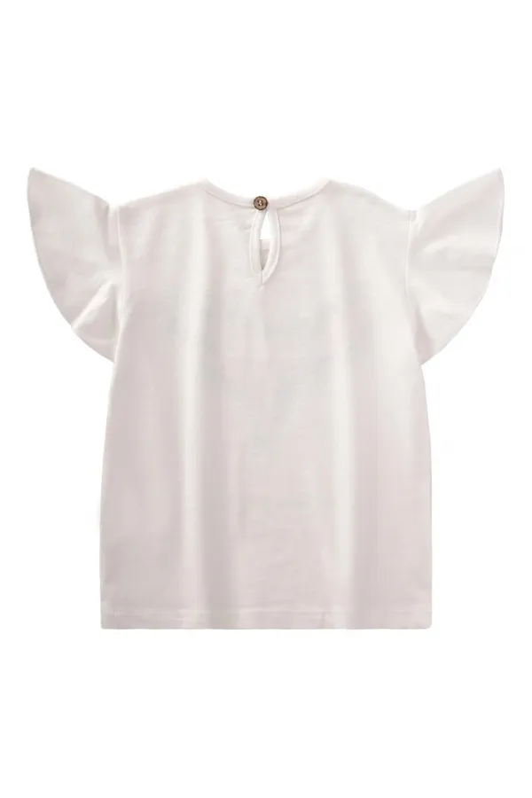 Okyanus Temalı T-Shırt 2-8 Yaş Kırık Beyaz