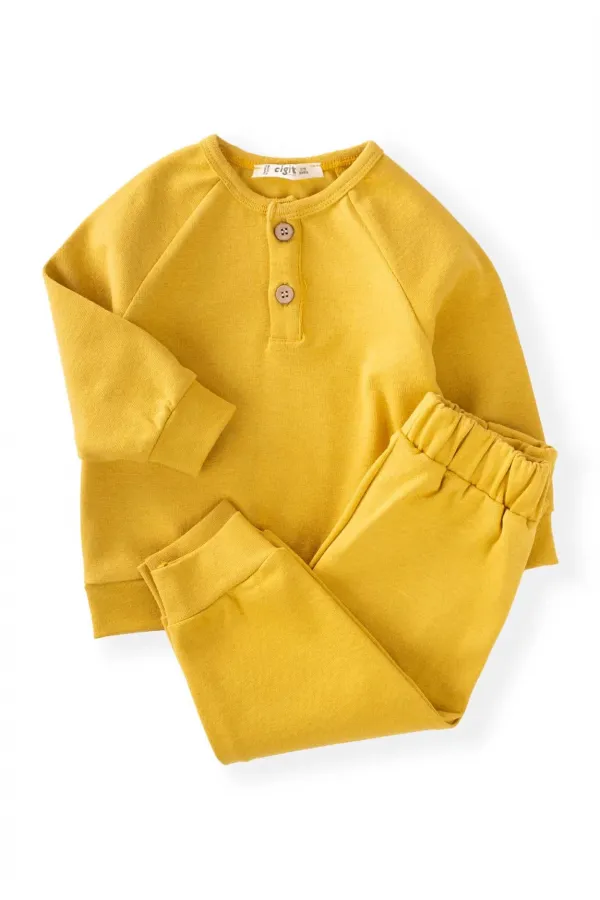 Reglan Kol Patlı Erkek Basıc Takım 1-5 Yaş Hardal Sarı