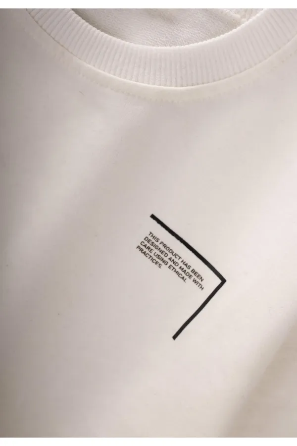 Düşük Kol Baskılı Eşofman Takım 2-7 Yaş Ekru