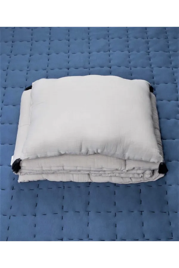 Müslin Bebek Yatak Koruma Yastık Seti (Yıkanmıştır) 32X180 cm +/- 2 cm Gri