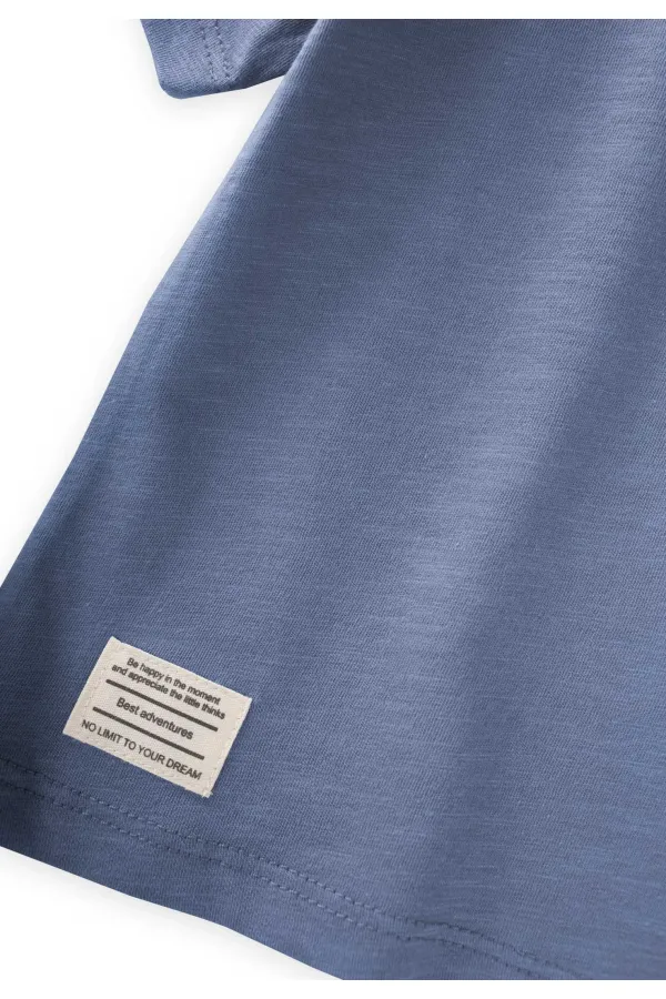 Çizgili Kapri Takım 1-7 Yaş İndigo Mavi