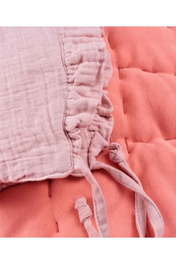 Bağlamalı Fırfırlı Müslim Bebek Şapka 0-2 yaş Pudra Pembe