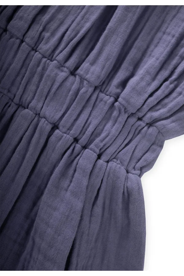 Organik Rustik Kız Elbise 2-9 Yaş Füme