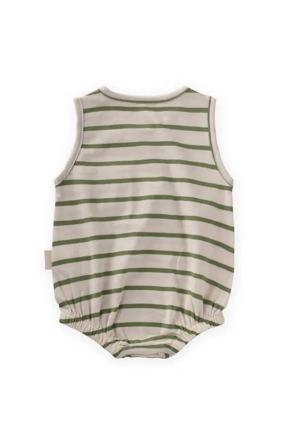 Çizgili Cepli Zıbın 0-3 Yaş Yağ Yeşili