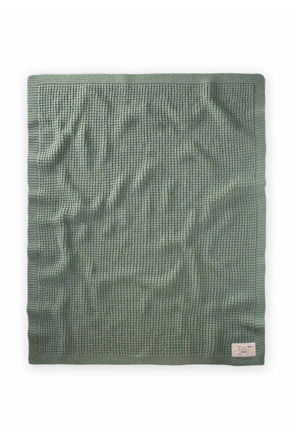Couverture tricotée Selanik 80 x 100 cm (+/- 5 cm) Vert menthe