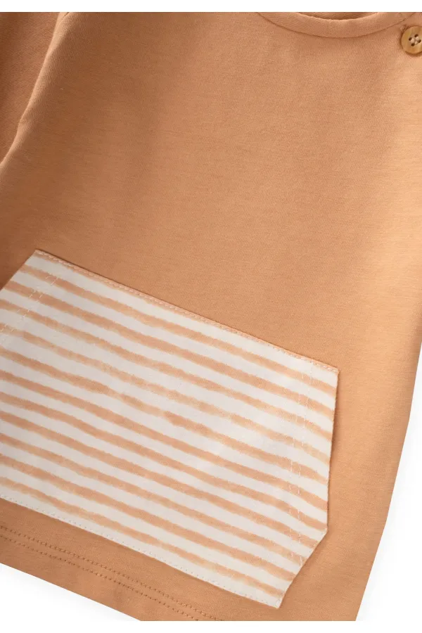 Kanguru Cepli T-Shirt Takım 0-2 Yaş Oranj