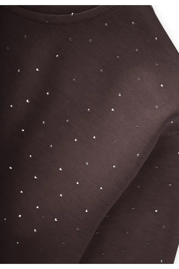 Ensemble complet en modal orné pour enfants de 8 à 13 ans, marron