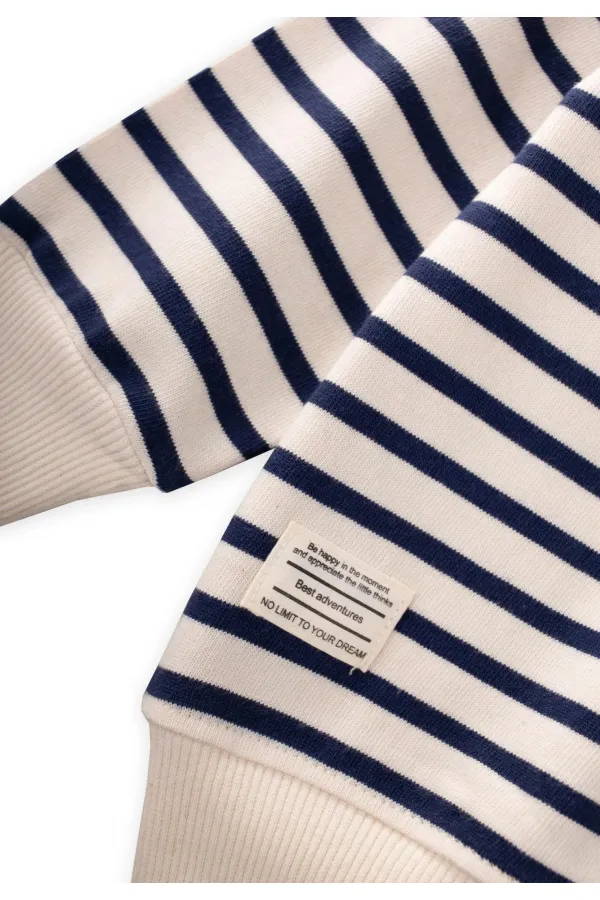 Gilet rayé, 2-10 ans, bleu marine