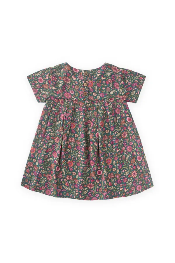 Robe fluide à motifs, 1 à 8 ans, verte