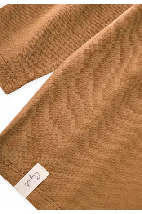 T-shirt basique de saison, 8-14 ans, camel