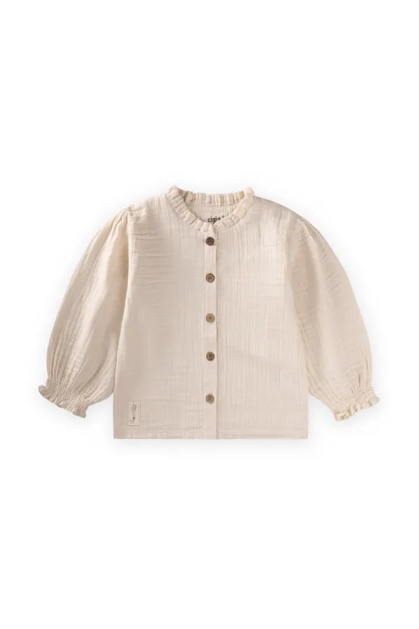 Chemise en mousseline biologique pour enfants de 2 à 10 ans (naturelle)