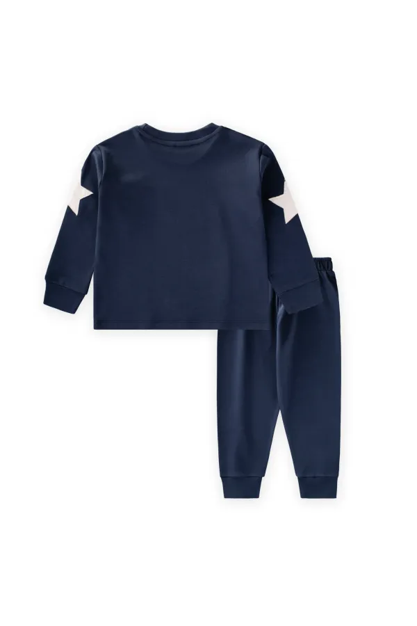 Ensemble pyjama à motifs d'engins spatiaux, 2-8 ans, bleu marine