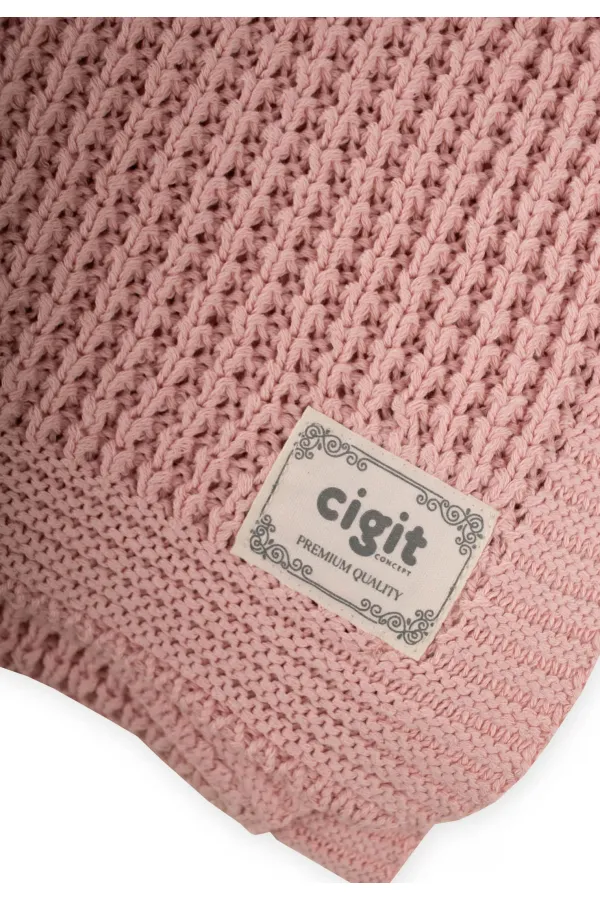 Thessaloniki Knit Blanket 80x100 (+/-5 cm) Salmon