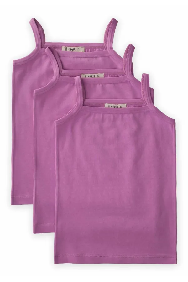 İp Askılı Kız Atlet Üçlü Lila