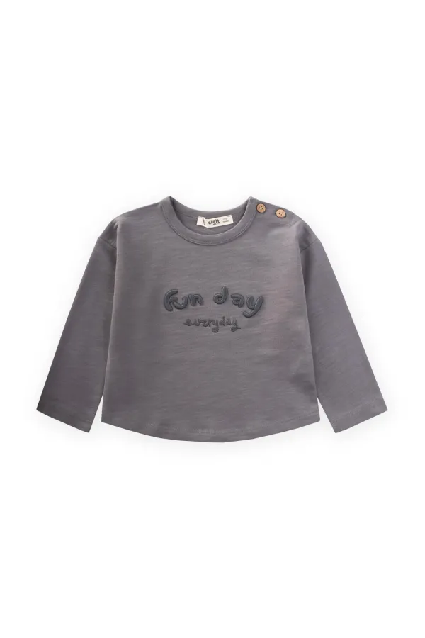 Embroidered Sweatshirt 1-5 Years Old Gray