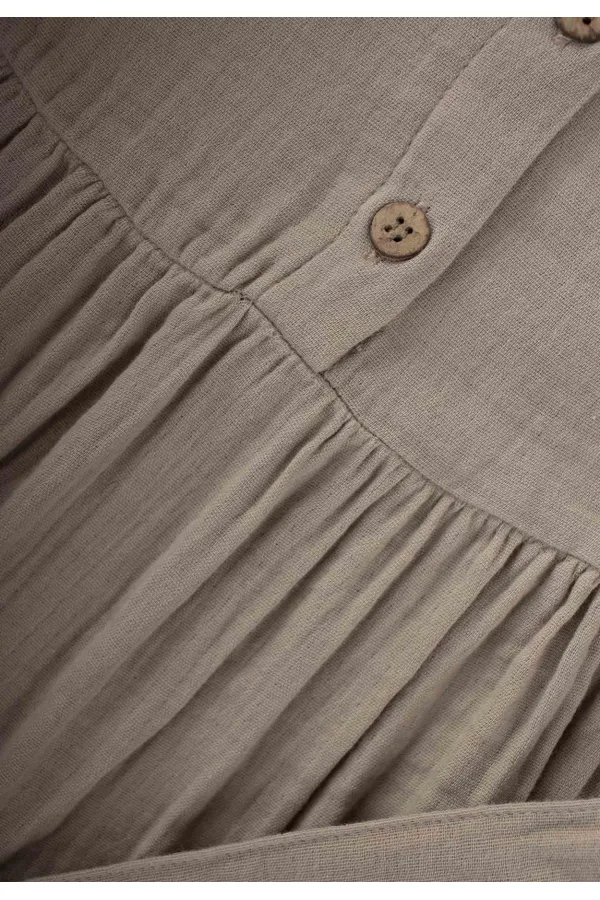 Ruffle Detail Muslin Dress, Ages 2-8, Mink Ruffle Detail Muslin Dress, Ages 2-8, Mink