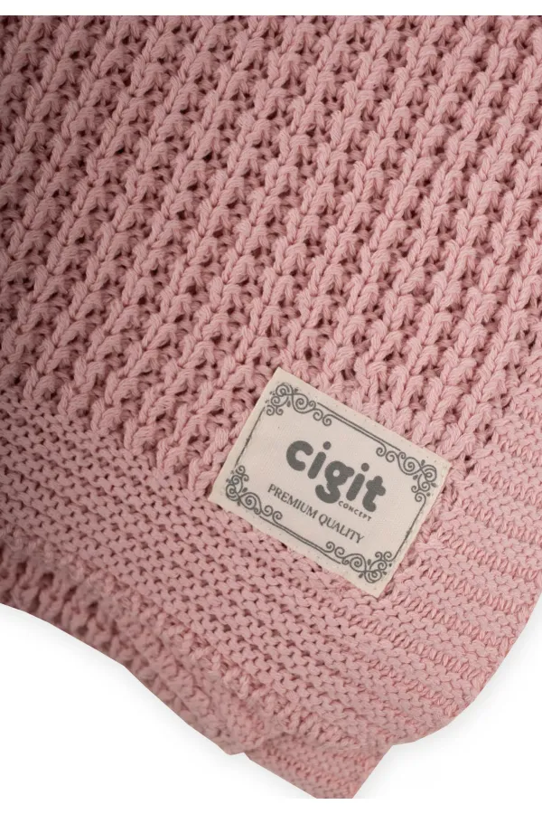 Selanik Triko Battaniye 80X100 (+/-5 Cm ) Pudra Pembe