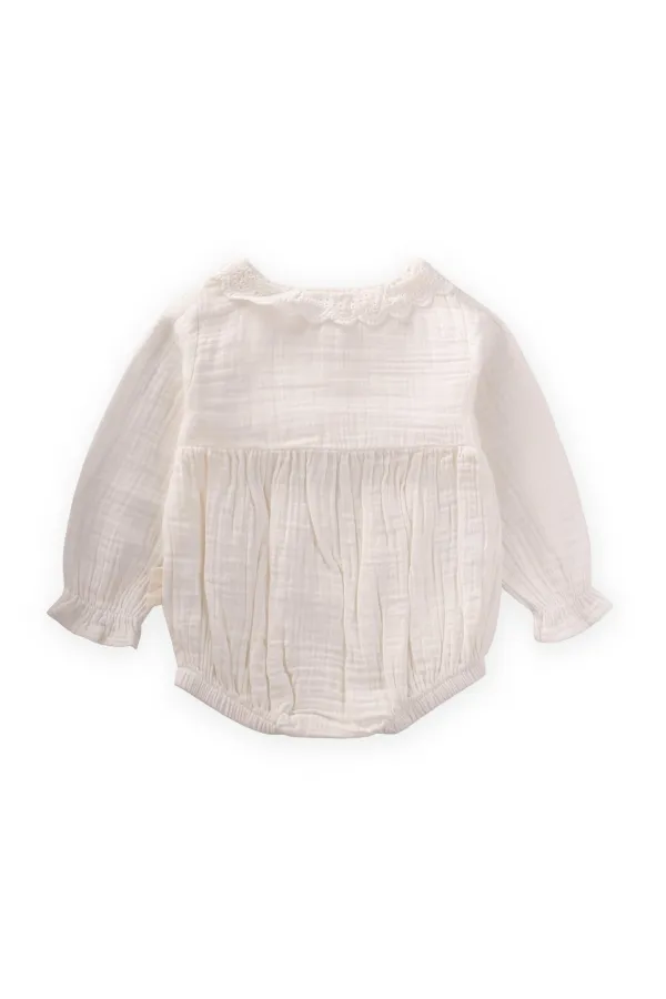 Fisto Yakalı Mevsimlik Müslin Zıbın 0-2 Yaş Ekru