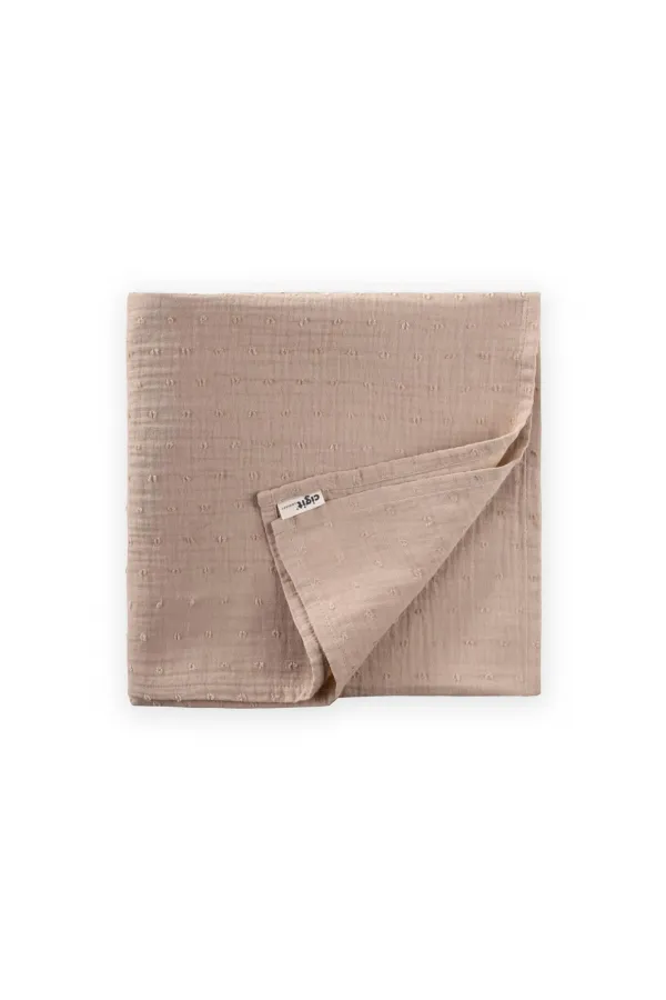 Naturel Puantiyeli Müslin Battaniye 90X100 Cm Vizon