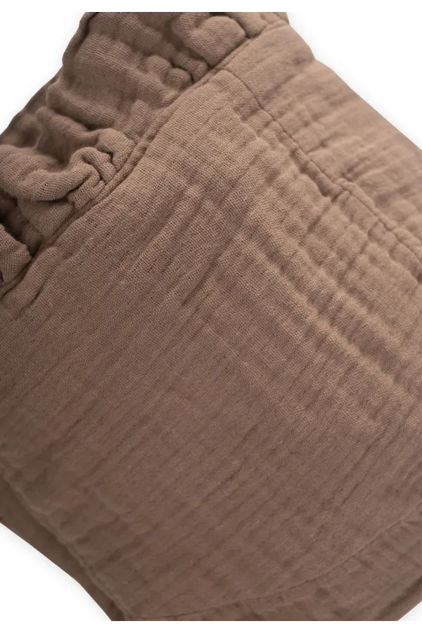 Bağlamalı Fırfırlı Müslim Bebek Şapka 0-2 yaş K Bej