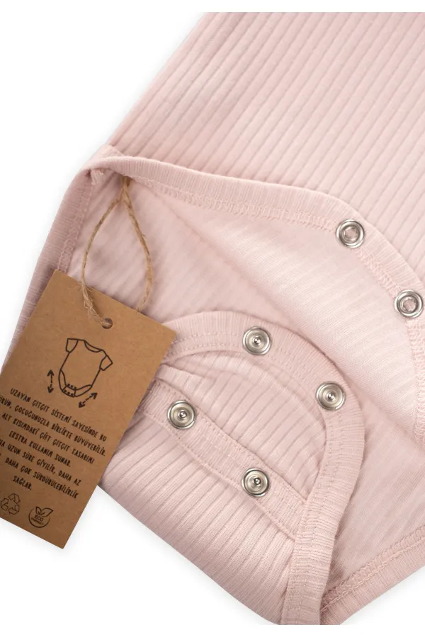 Stretchable Bodysuit 0-2 Years Powder Pink