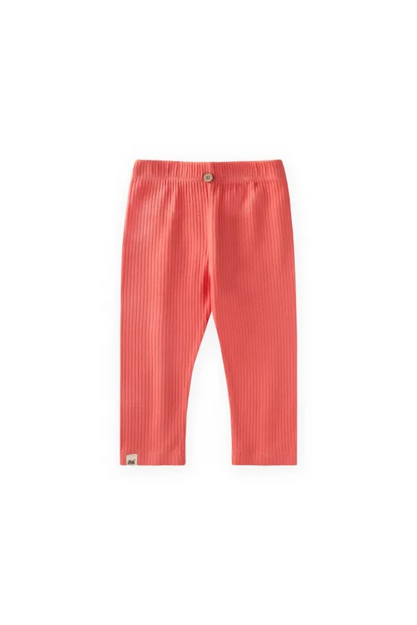 Leggings côtelés 0-5 ans corail Leggings côtelés 0-5 ans corail