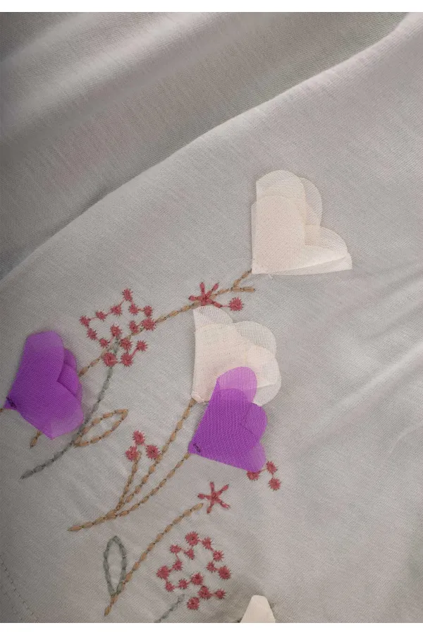 Flower Embroidered Long Sleeve T-Shirt for 1-7 Years Old