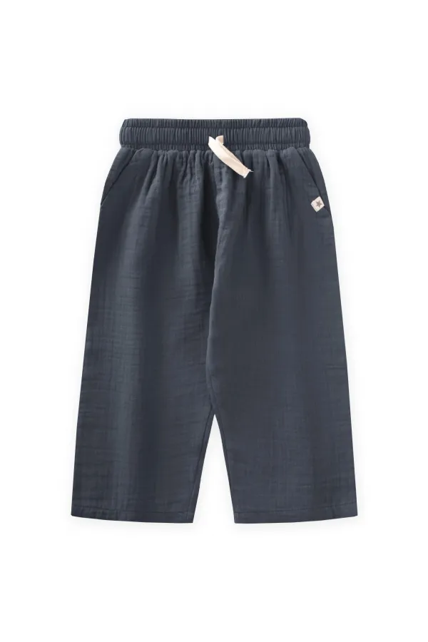 Pantalon en mousseline anthracite 1-10 ans