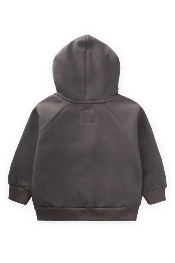 Hooded Zippered Cardigan 1-14 Years Anthracite