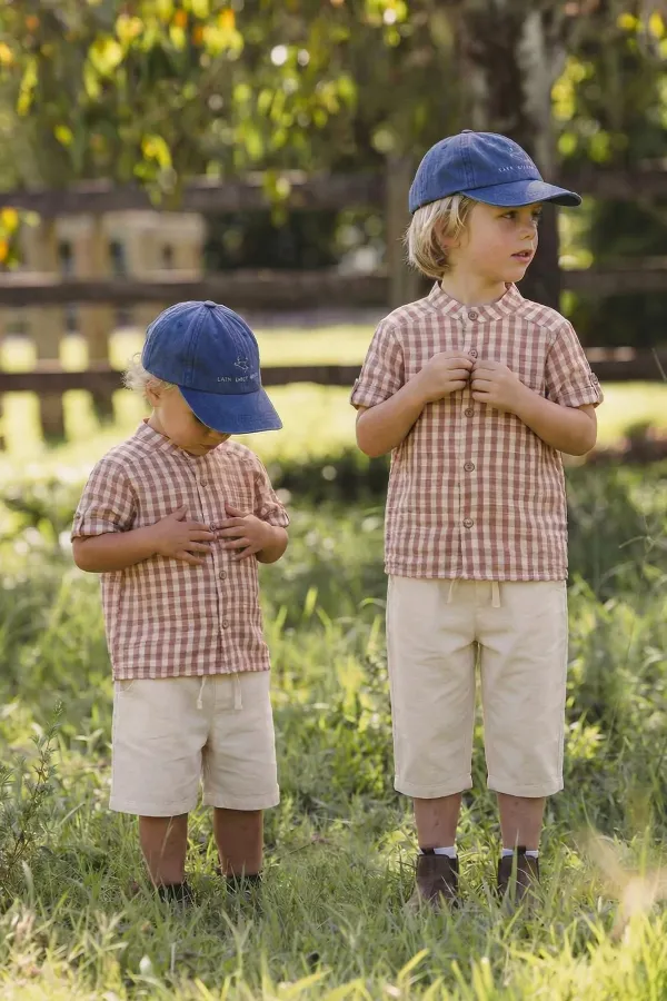 Muslin Shirt Set 1-8 Years Light Brown
