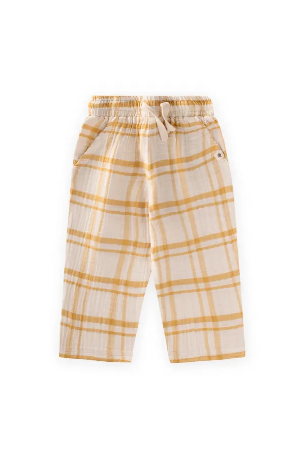 Muslin Trousers for Ages 1-10 Mustard Plaid Muslin Trousers for Ages 1-10 Mustard Plaid