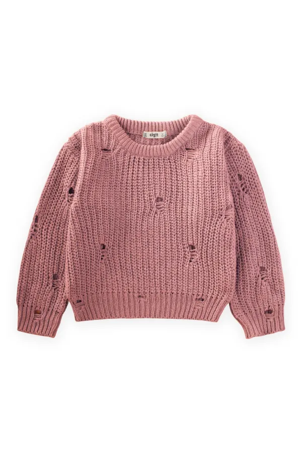 Selanik Knitwear Sweater 2-8 Years Old Dusty Rose
