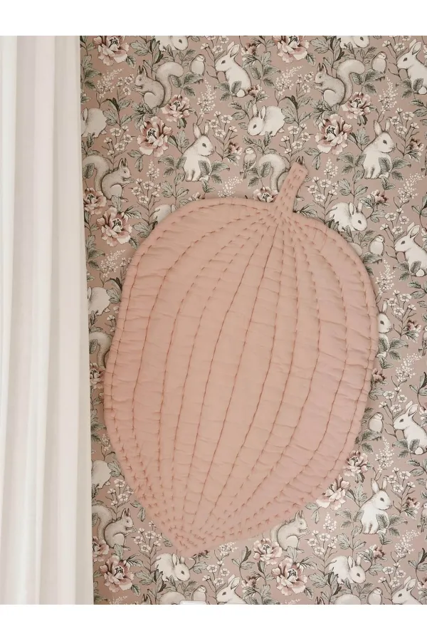 Muslin Leaf Baby Play Mat (Washed) Pink