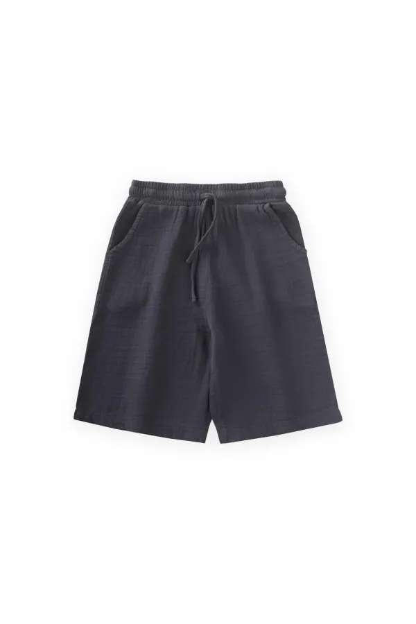 Organic Muslin Capri 8-12 Years Anthracite